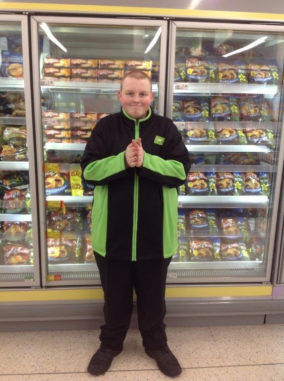 Wirral Met Supported Intern wearing an ASDA uniform