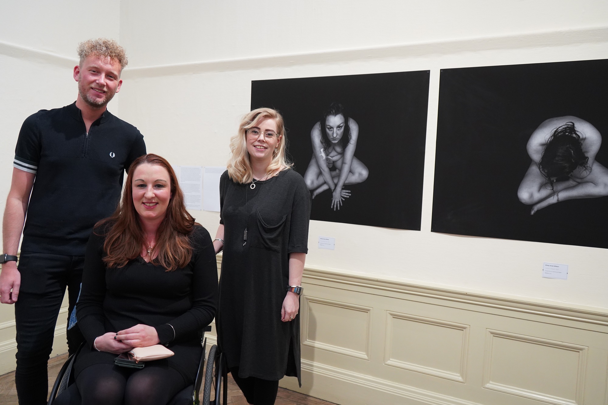 Award winner Kirsty Anne Wilson with course tutors John and Jess